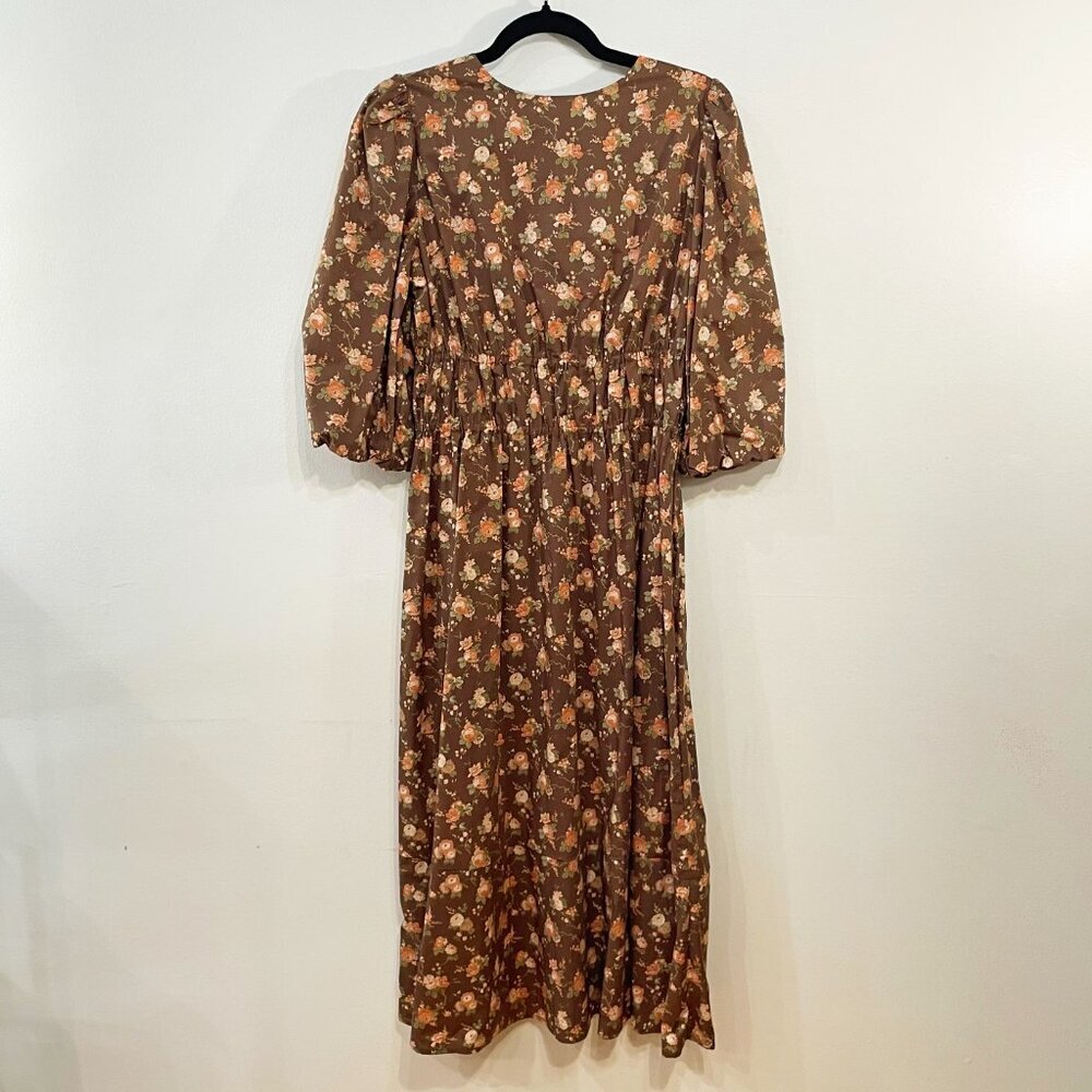 New Tuckernuck Marlena 100% Cotton Midi Dress Rosewood Chintz M $298 - Picture 3 of 6